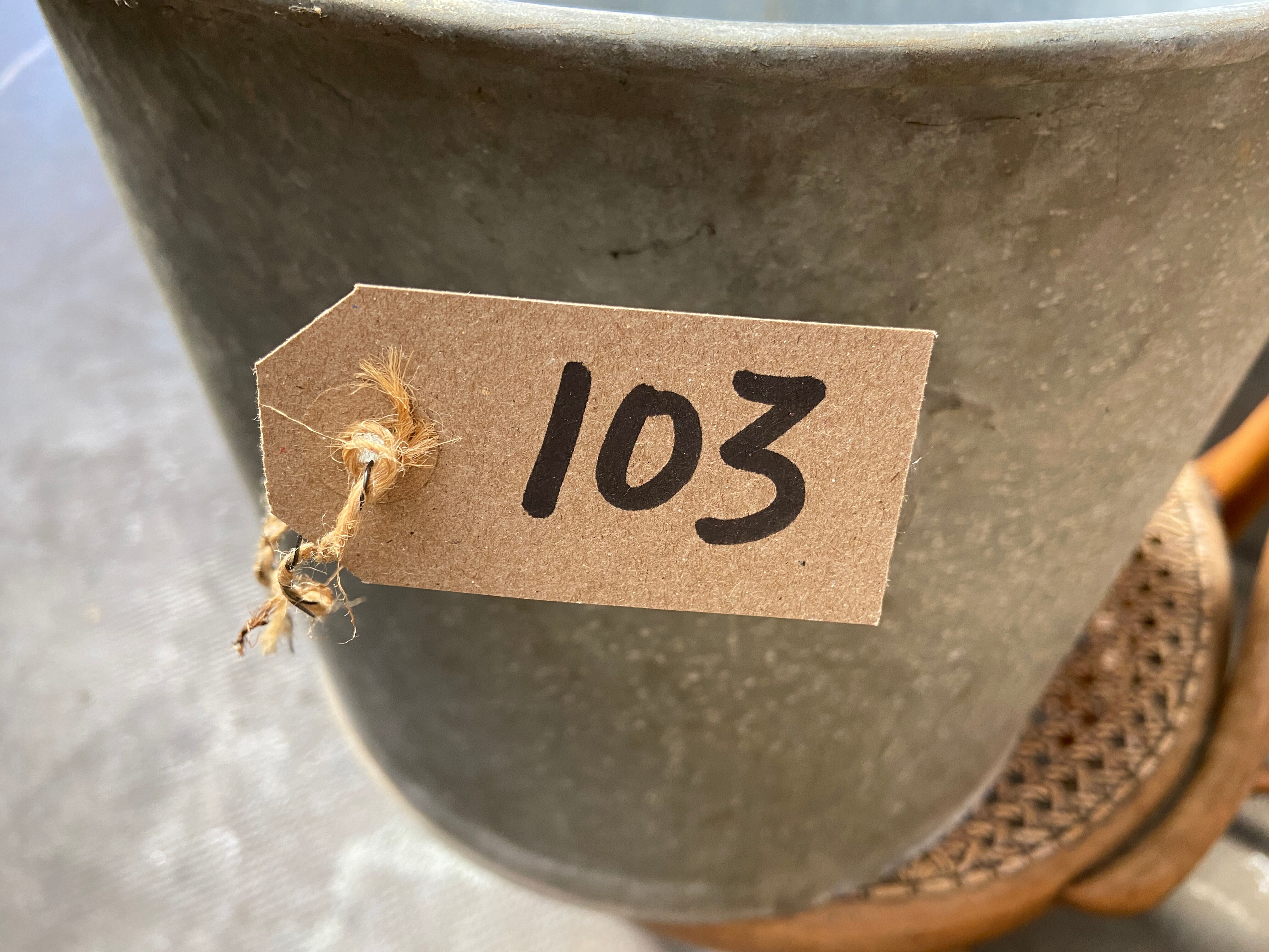 Planter basin in vintage zinc