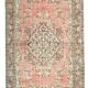 Powder Pink Hand Woven Anatolian Vintage Carpet Rug, 182x295 Cm