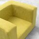 Vintage lounge armchair in lime green fabric – geometric design from the 1970s