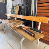 Old nursery school bench with backrest
