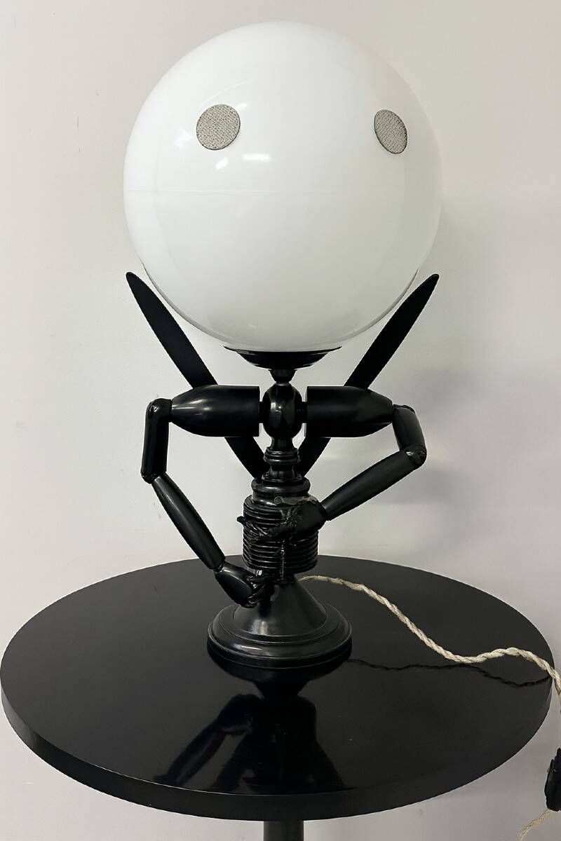 unusual modernist lamp made of thermoformed material by the brand Mister Babache
