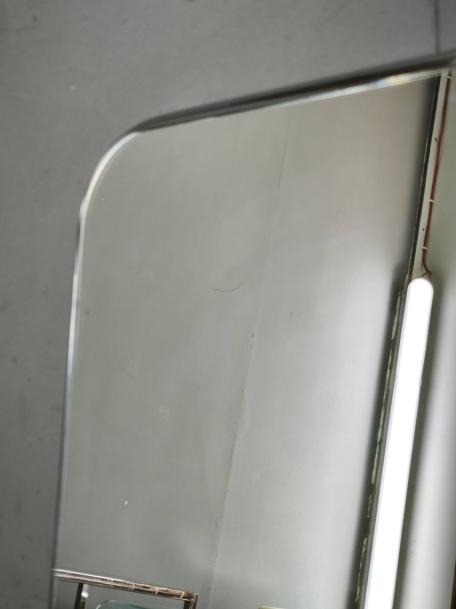 Italian Space Age Chrome and Brass Rectangular Wall Mirror, 1970s