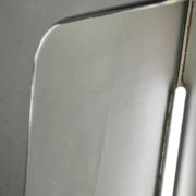 Italian Space Age Chrome and Brass Rectangular Wall Mirror, 1970s