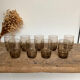 9 vintage smoked liqueur glasses
