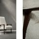 Vintage Mid-Century Scandinavian Modern White Boucle &Teak High Armchair