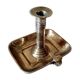 Antique metal and brass hand candle holder on rectangular base