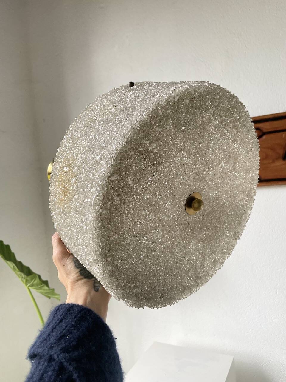 70s granite Perspex pendant light