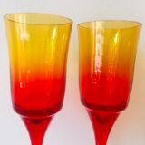Ensemble de 2 verres faits à la main par l’artiste Professeur Zbigniew Horbowy