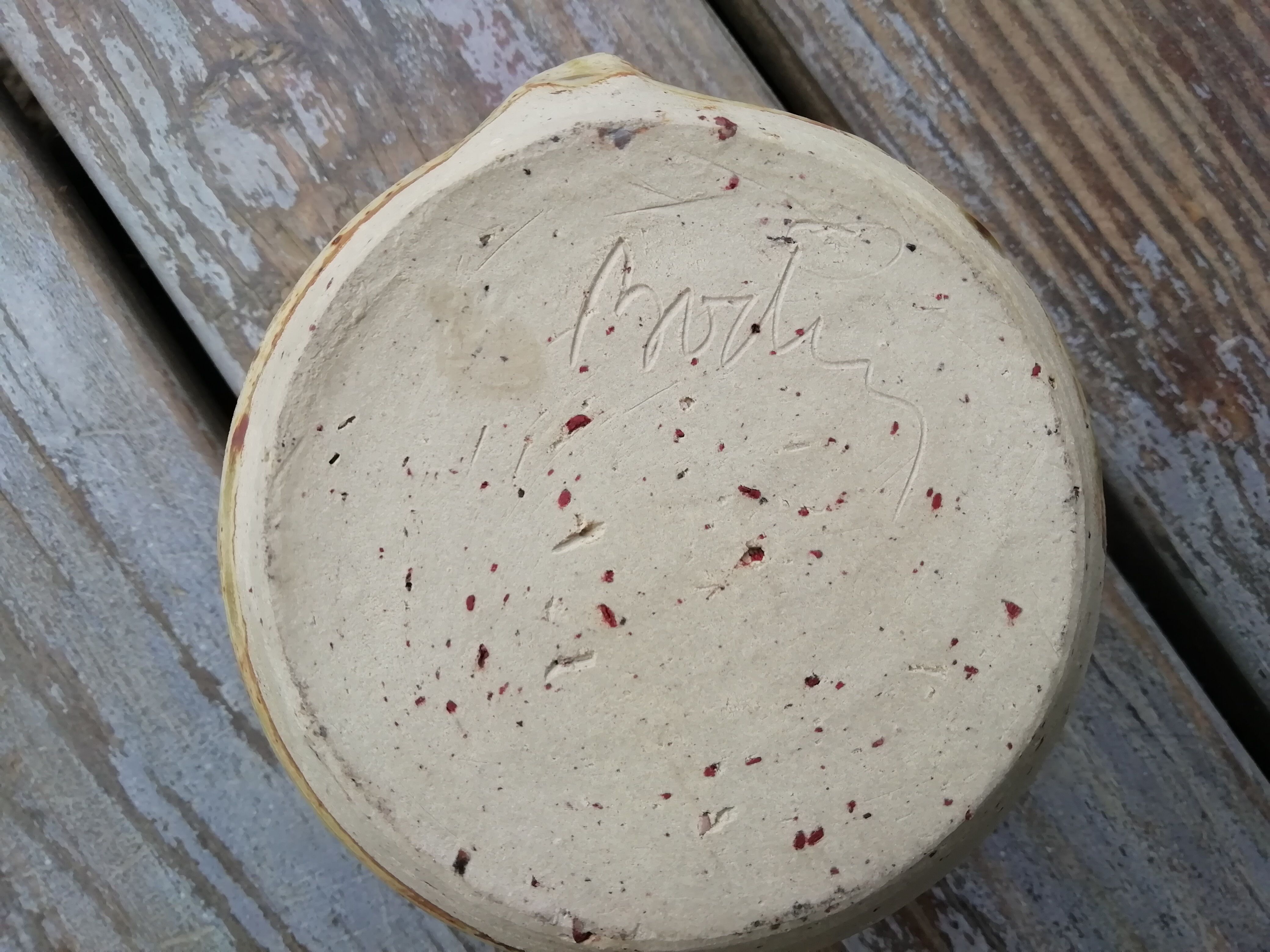 Bougeoir en grès moucheté