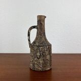 Brutalist vintage studio pottery vase carafe by Gerhard Liebenthron, 1970s.