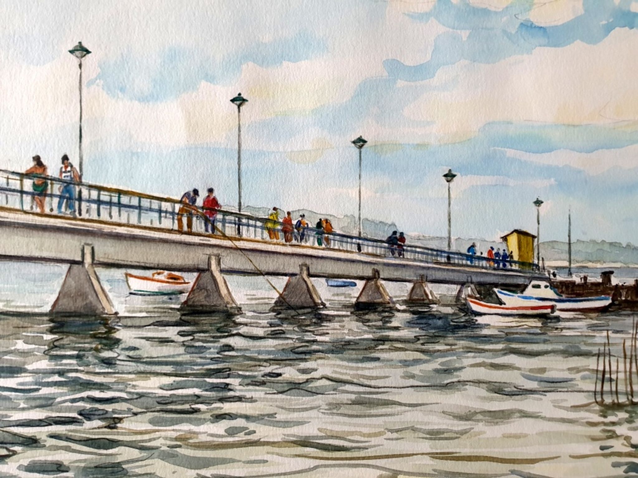André Duculty (1912-1990) Watercolor on paper "Cap Ferret (Gironde)" Signed lower right and dated