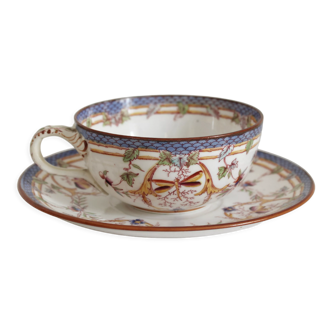 Iron earth coffee cup décor Minton purple Sarreguemines late nineteenth