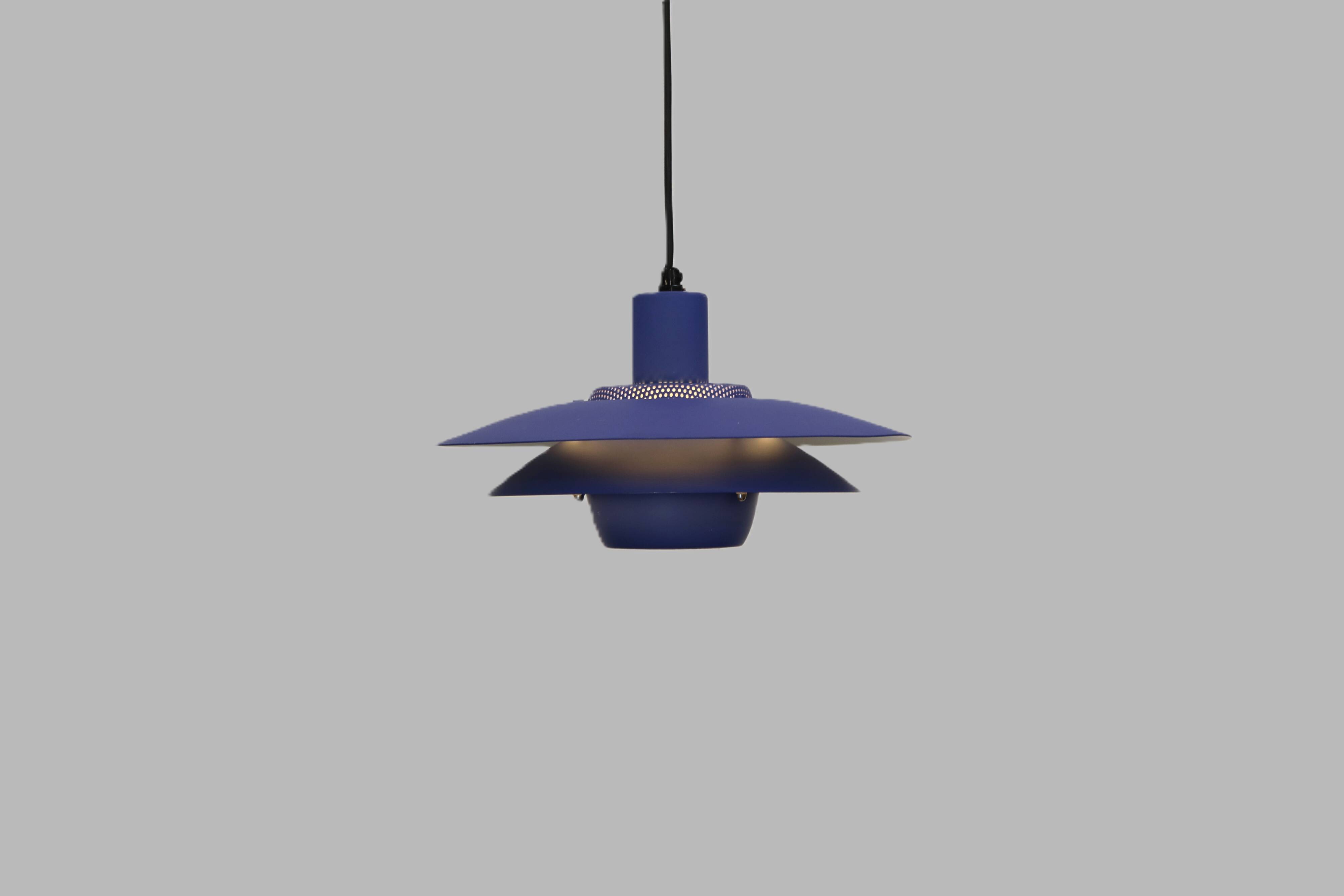 Blue coloured top design lamp by Jeka Metaltryk - Model Viola type 3013-P -