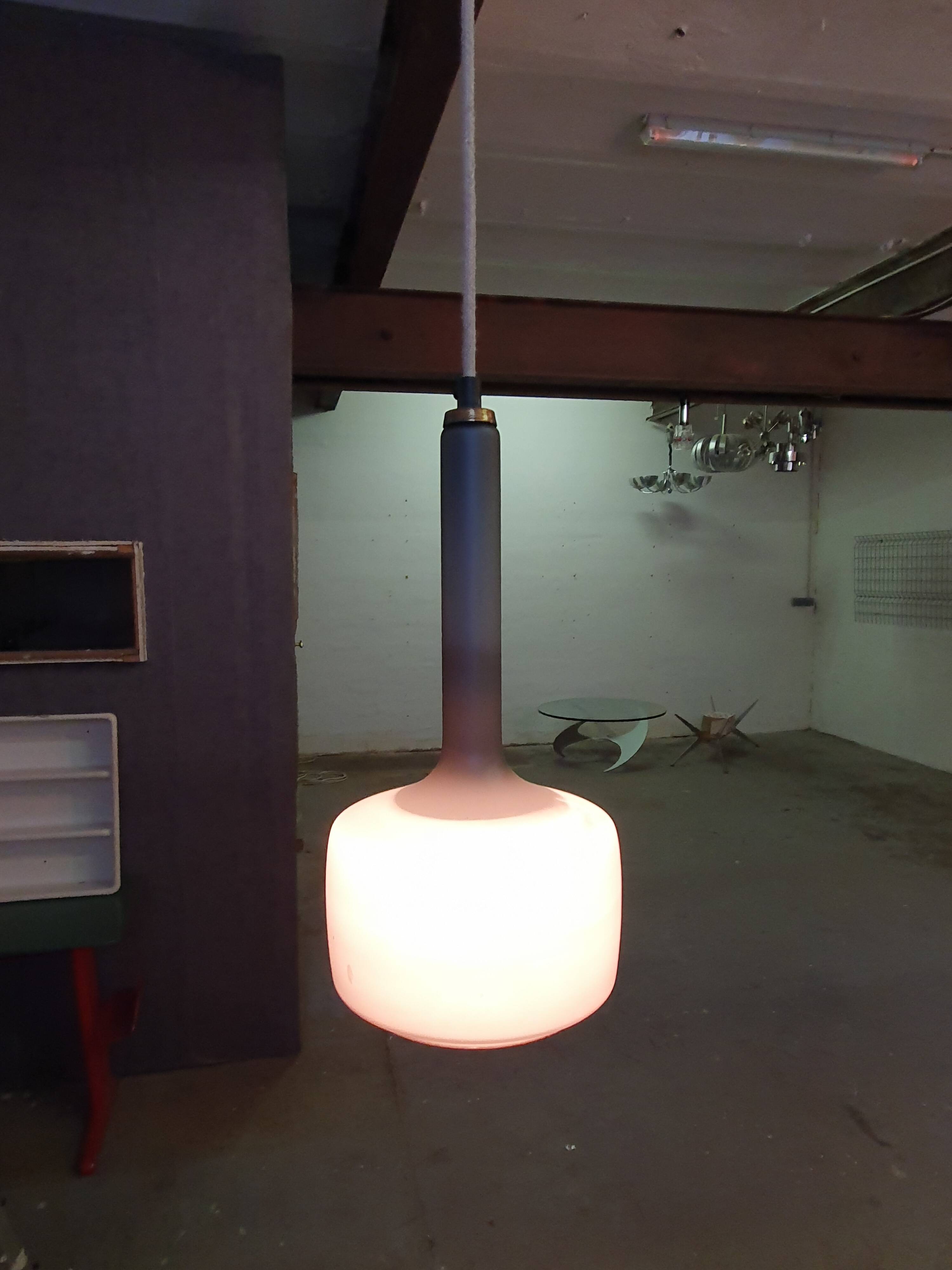 Glass pendant ceiling light from the 60s