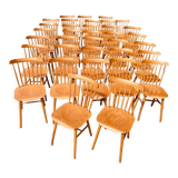 Set of 35 beech chairs with bars brand TON model Ivy