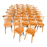 Set of 35 beech chairs with bars brand TON model Ivy