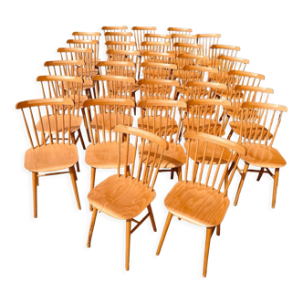 Set of 35 beech chairs with bars brand TON model Ivy