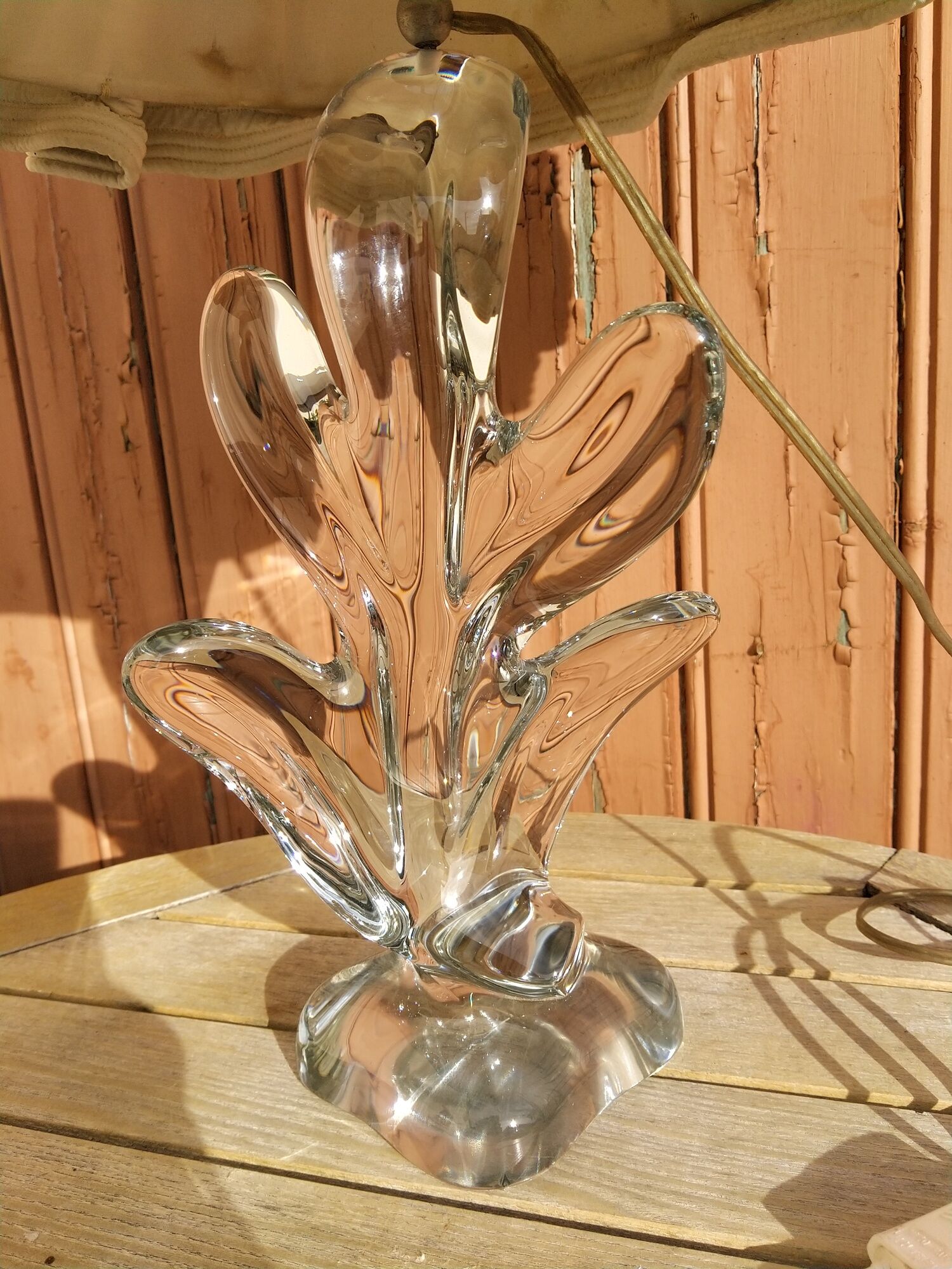 Lampe en cristal de Vannes forme libre , vintage