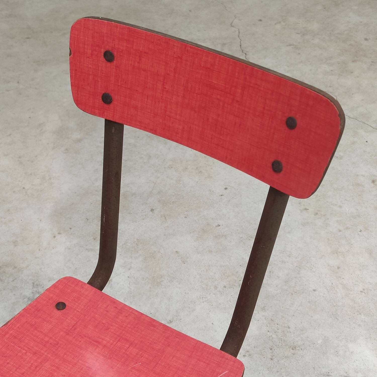 Pink Formica children's chair