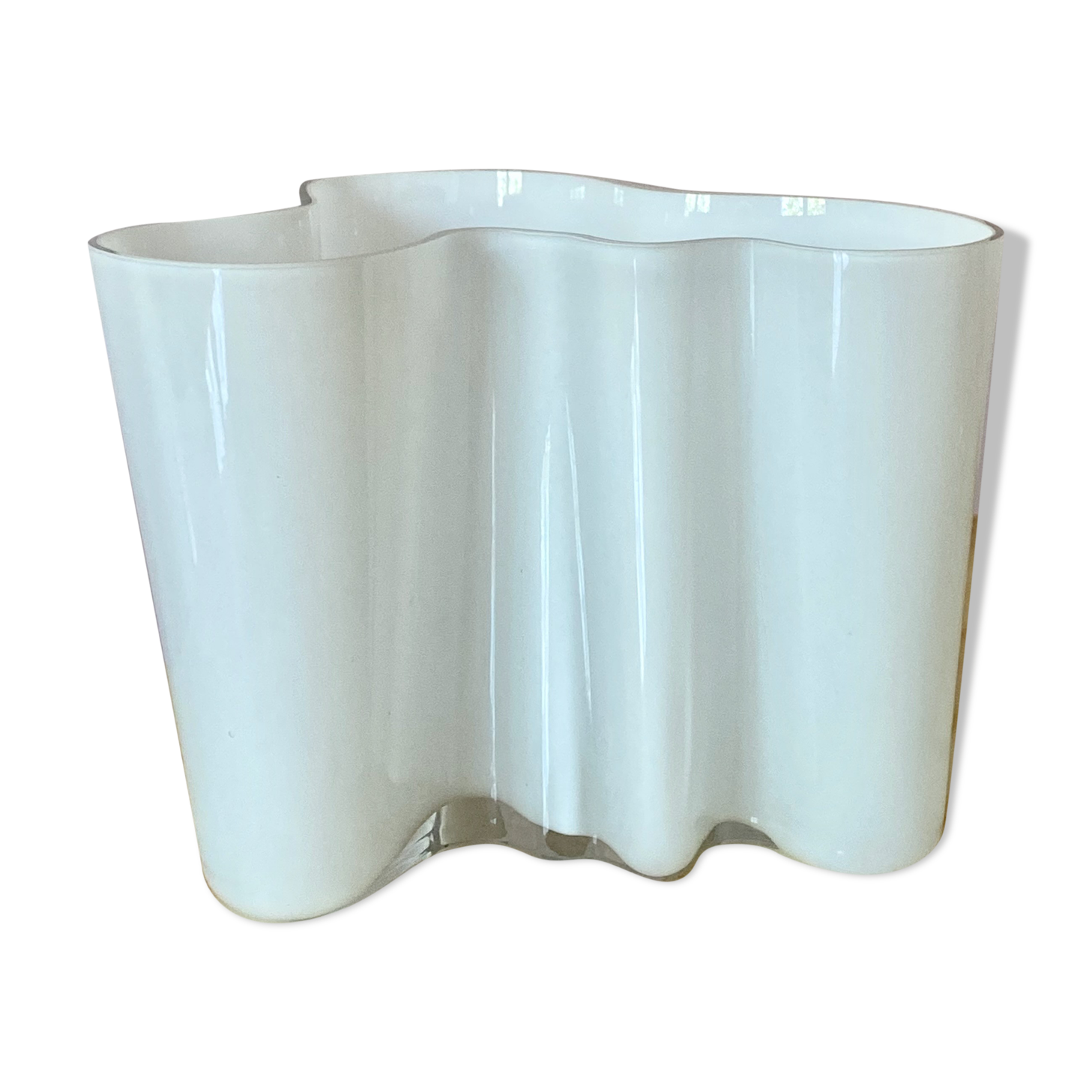 Vintage Hand Signed White 3030 Littala Alvar Aalto Savoy Vase