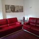 3-seater vintage sofa in red leather Hermes
