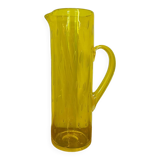 Pichet en verre Murano bullé jaune vintage