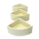 Elco white plaster corner flower pots, 1970s, set of 3.