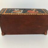 Persian indian box painted wooden hand late 19 th ethnic jewelry box