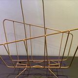 Collector vintage 60s magazine holder in gold painted metal