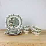 4 dessert plates and cups Merry Christmas Johnson Bros