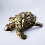Regency turtle ashtray in brass, Spain, 1980