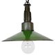 Industrial Green Enamel Military Pendant Lamp with Cast Aluminium Top, 1960