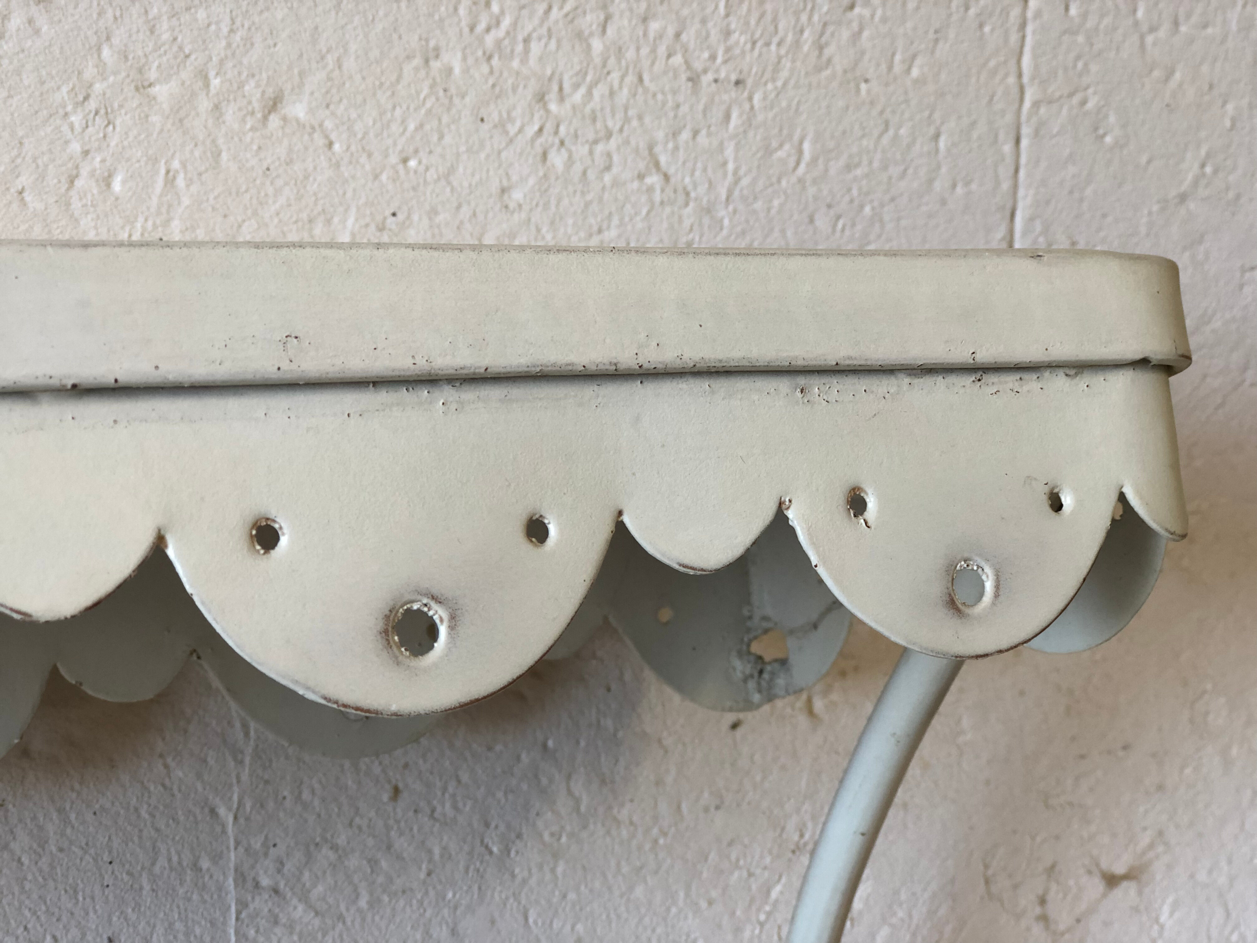 White metal shelf