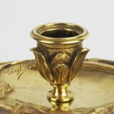 Art Nouveau candle holder in bronze by A Vogt