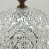 Plafonnier verre pointe de diamant et laiton 70's