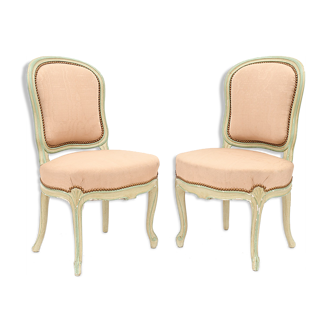 Pair of lacquered wooden chairs