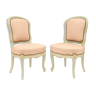 Pair of lacquered wooden chairs