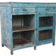 Ancien buffet en teck birmane patine bleue d’origine