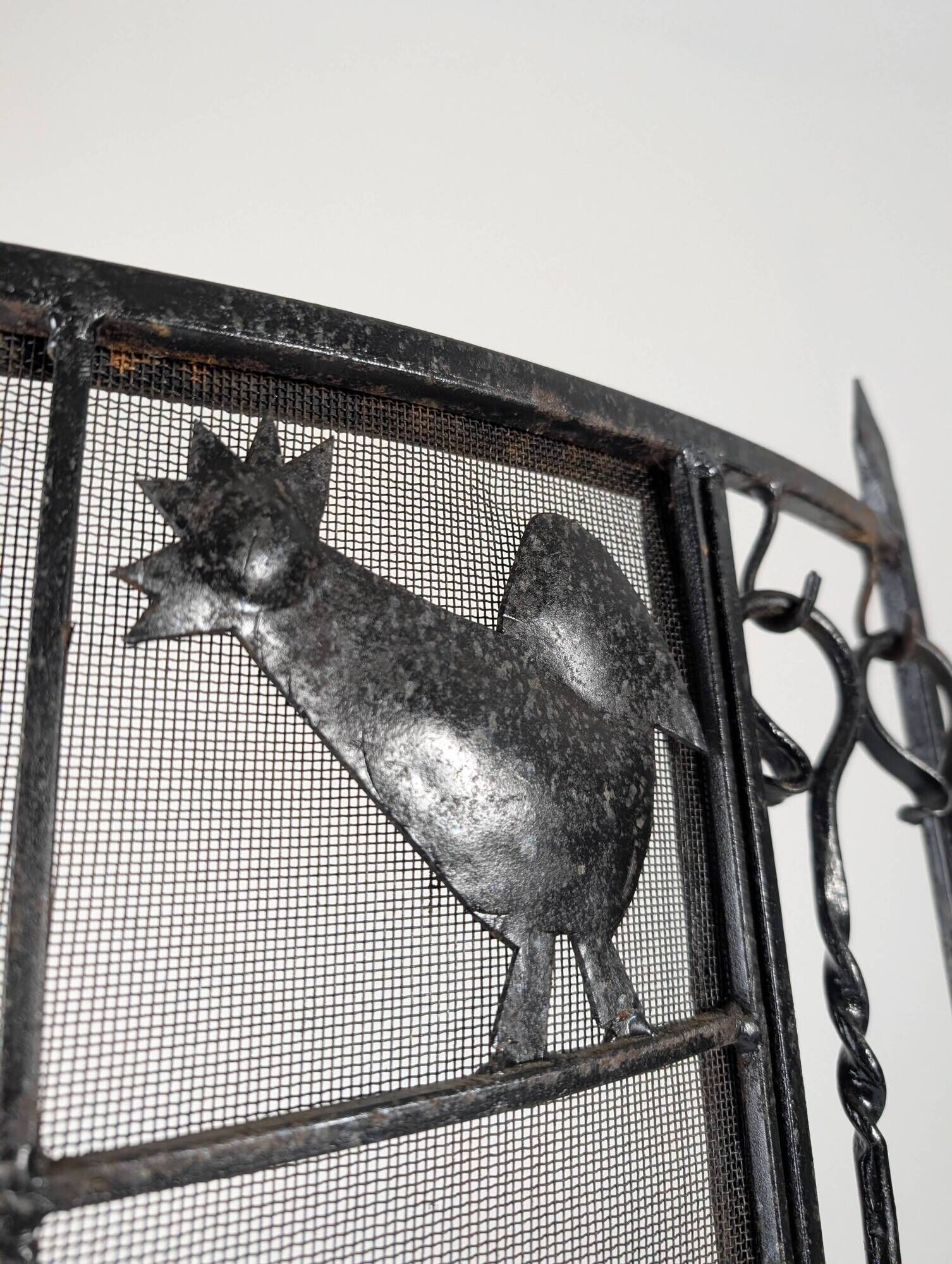 Atelier Marolles Wrought Iron Animal Fire Screen 1950s