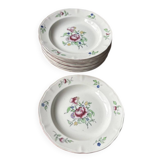 Set of 10 Villeroy & Boch deep plates – bucolic design 24.5 cm