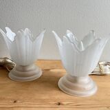Vintage tulip glass flower lamp