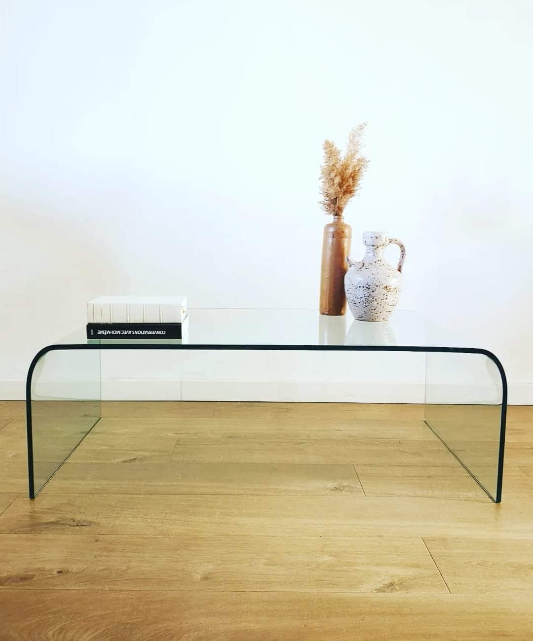Table basse en verre moulé Roche Bobois