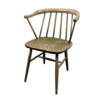 Chaise de bar vintage verte patinée