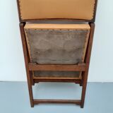 Henri Meyer folding chair in fawn skaï, 50s