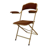 Opera folding armchair – Chaisor Style – Gold brass & caramel velvet – 60