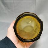 Vase stylisé en verre jaune, art déco