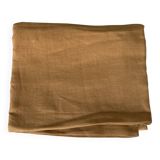 Rectangular tablecloth in fine cotton linen in mustard color