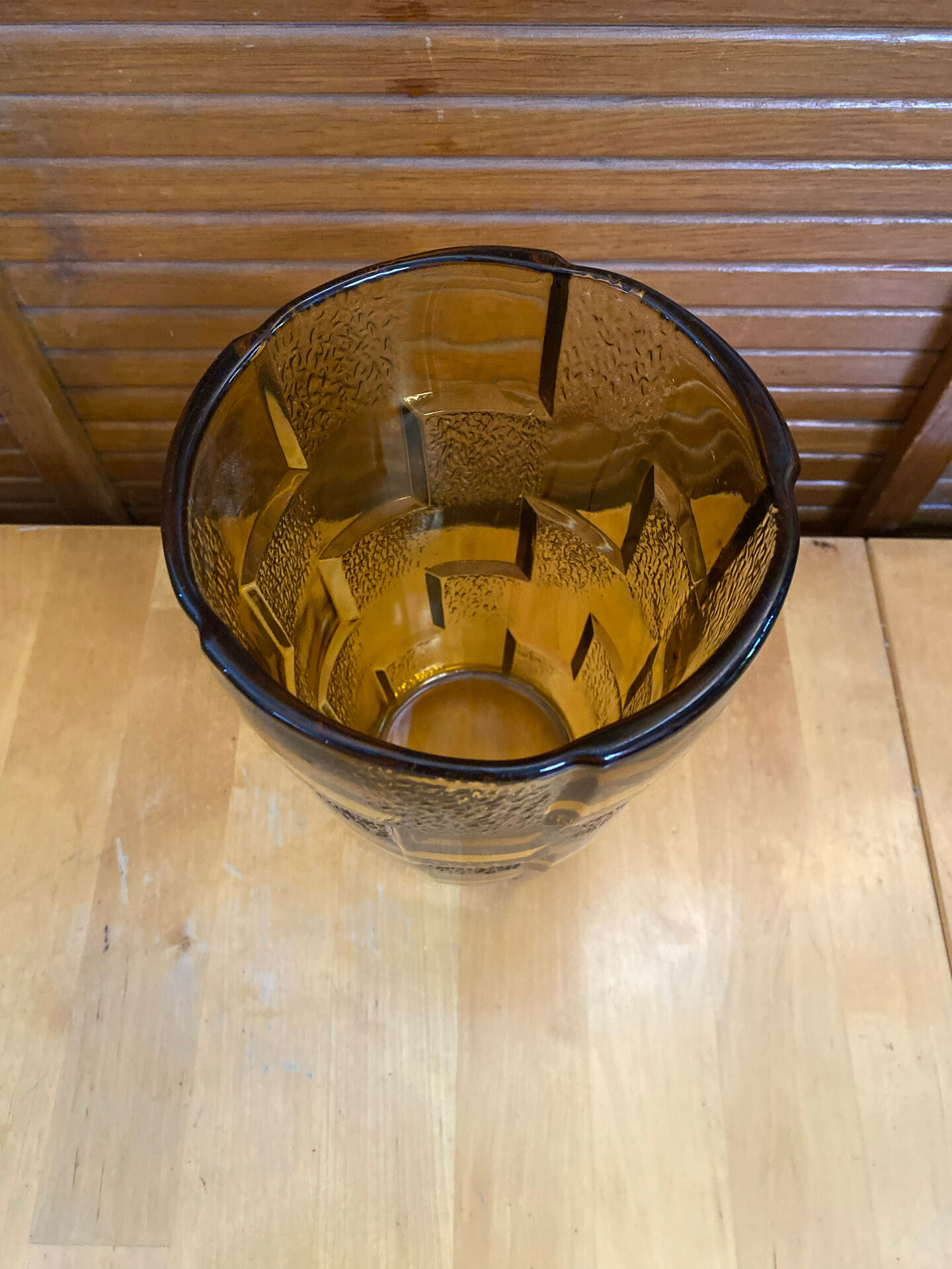 Vintage Art Deco Style Orange Amber Moulded Glass Vase