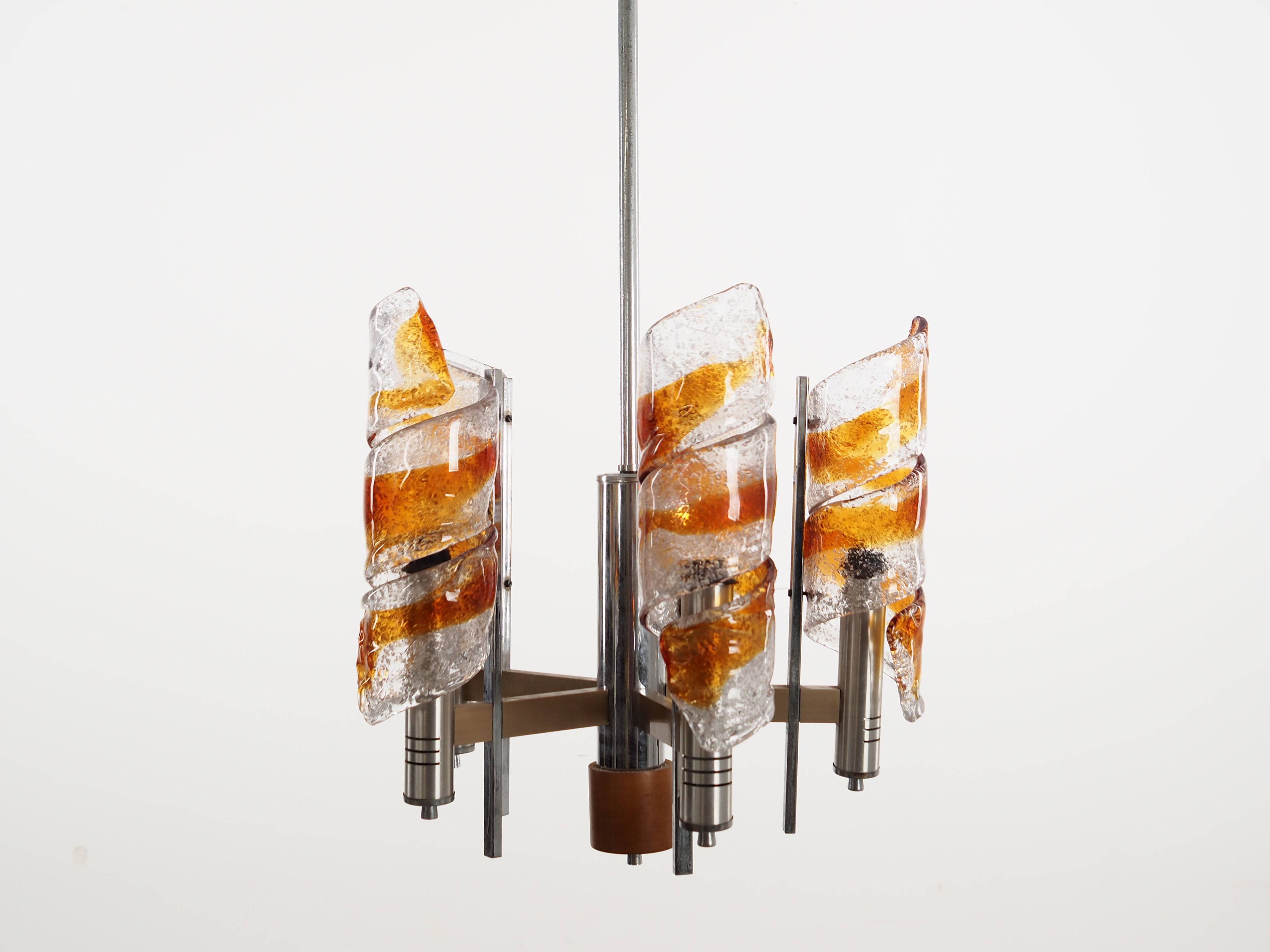 Pendant lamp, Murano glass, Italian design, 1970s, production: Italy