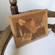 Panneau en marqueterie de bois inspiré de Picasso